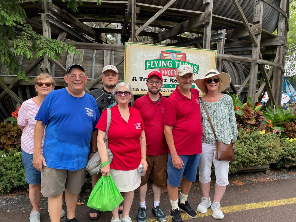 Lodge members at Knoebel's park	